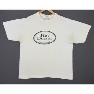 Vintage Y2K Hat Doctor Website Promo Shirt Shop White Tee XL Rare Cap Store